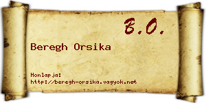 Beregh Orsika névjegykártya